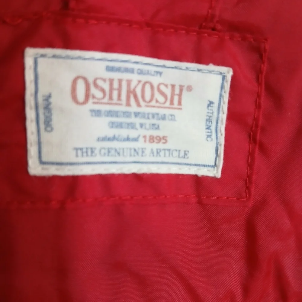 Osh Kosh Hooded Raincoat Windbreaker Pullover 6/7 Red Packable jacket